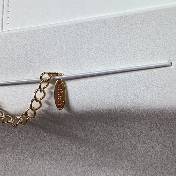 Bling Necklace and Earrings Set Bundle with Tiny Cream Colored Flowers - Picture 6 of 6